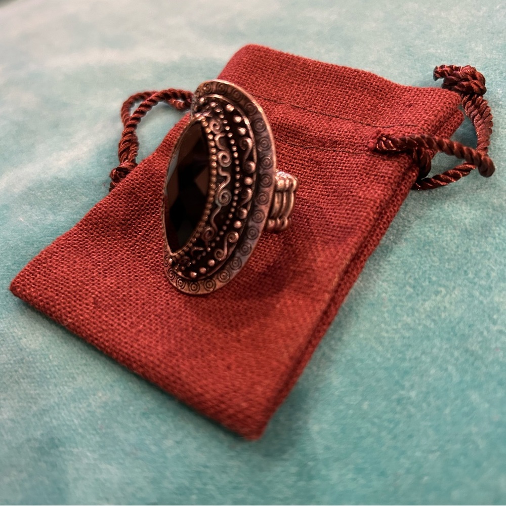 Statement Ring with Black Center Piece - Picture 2 of 4